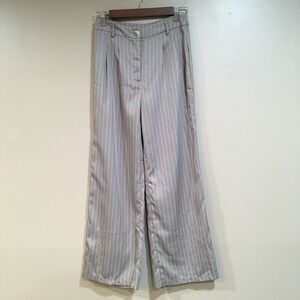 Wide Leg Pinstripe Palazzo Pants Womens Petite S Shein Tan Academia Office Boho